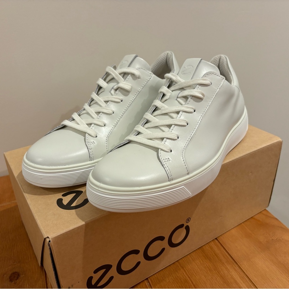 Ecco Leather Men's Shoes White Brand New Size 10 US